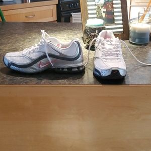 New Nike shoes: white with pink and gray accents